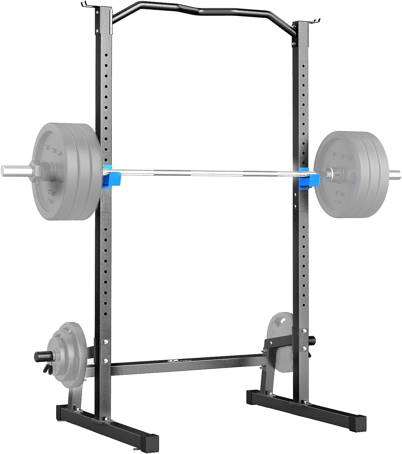 Squat Rack Power Rack with Pull Up Bar,Adjustable Power Cage Exercise Squat Stand with Barbell Holder Weight Plate Storage