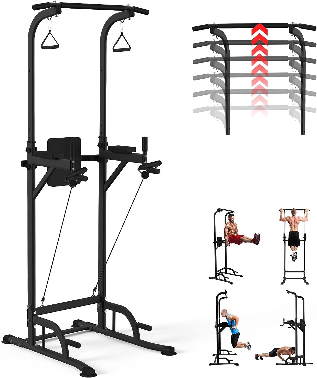 Dip Bar Station Multi-Function Pull-Up Bar for Home Gym Strength Training Workout Exercise Fitness Equipment 