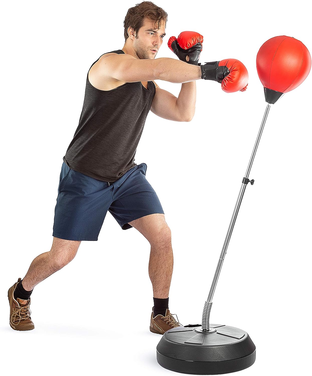 Punching Bag with Stand, Boxing Bag for Adults and Teens, Height Adjustable, Speed Bag 